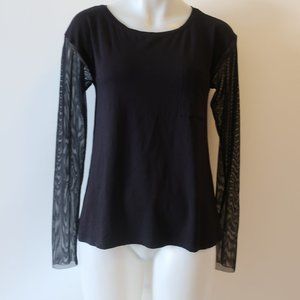 WOMENS MORRISSEY BLACK MESH SLEEVE TOP S *